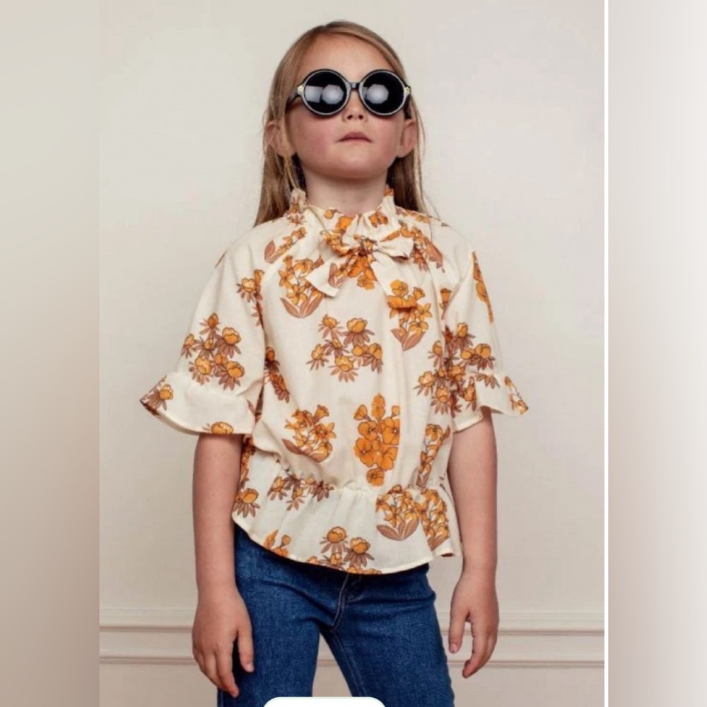 Mini Rodini Wildflower Peplum Blouse 140/146 NWT!